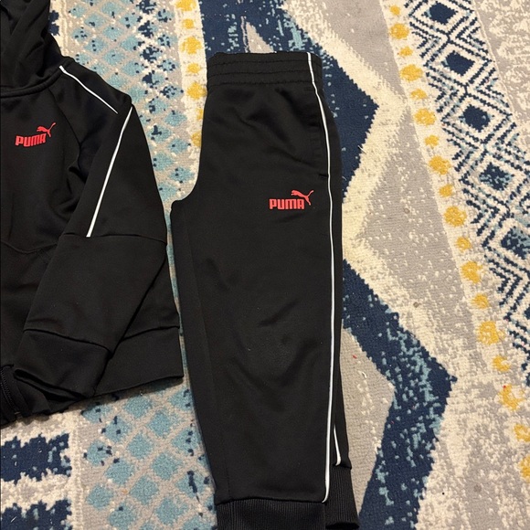 Puma Black Tracksuit with Red Logo. New condition. Full zip-up jacket. Sz.4T. - Picture 3 of 3